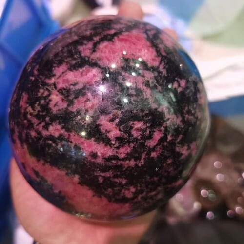 80-90mm Natural plum blossom tourmaline stone sphere specimen mineral stones ball 1pcs
