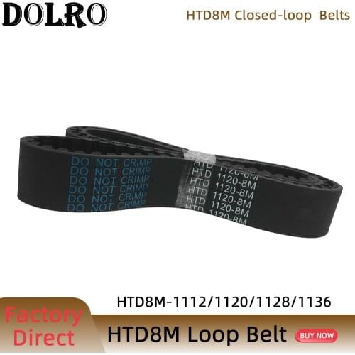 HTD 8M synchronous belt C=1112/1120/1128/1136width 15/20/25/30/40/50mm Teeth 139 140 141 142 HTD8M Timing Belt 1112-8M 1120-8M