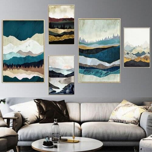 Modern Simple Living Room Canvas Painting Nordic Luxury Room Decor Mural Landscape Picture Bedroom Background Wall Art Poster