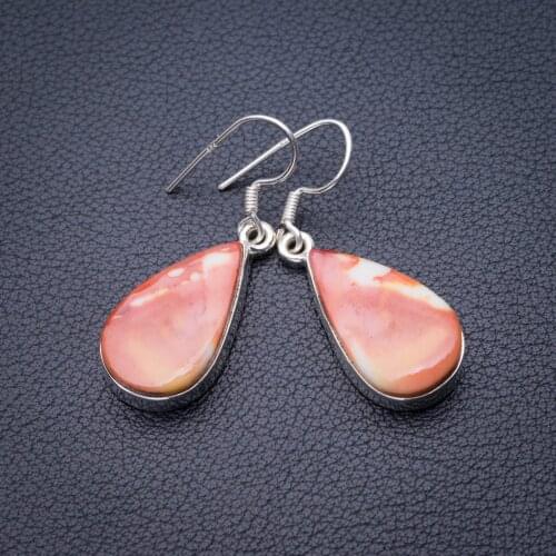 StarGems Natural Royal Imperial Jasper Handmade 925 Sterling Silver Earrings 1.5" E0558