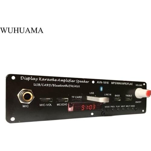 3.7V Bluetooth Amplifier 20W Microphone Karaoke Reverberation Amplifier Support AUX FM MP3 WAV APE FLAC USB TF Decoding
