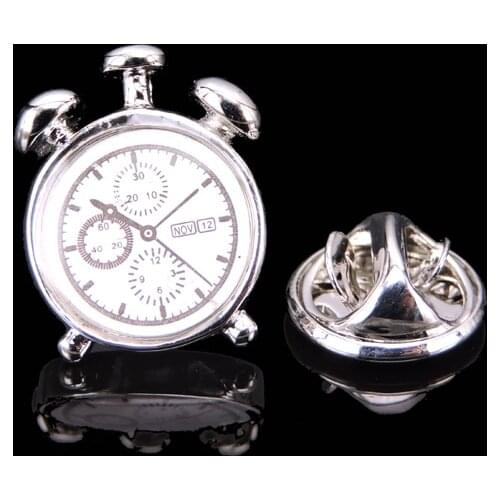 High-quality Brooch Lapel Pin For Successfu Men Pins alarm clock Neckpin Collar Badge Jewelry Broche Clothing accessories