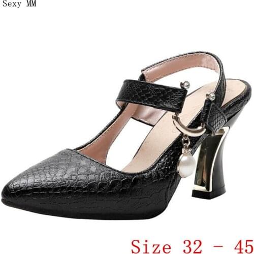 Slingbacks High Heels Women Pumps High Heel Shoes Stiletto Woman Wedding Shoes Small Plus Size 32 33 - 40 41 42 43 44 45