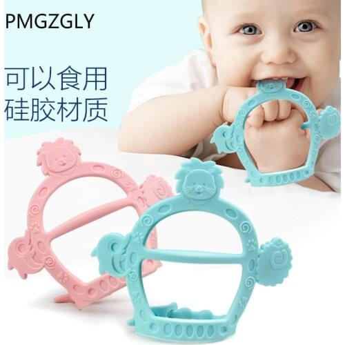 Dental Care Baby Teethers Don't eat fingers with baby gum Boiled food grade silicone molar gum Baby bitable hand ring gum