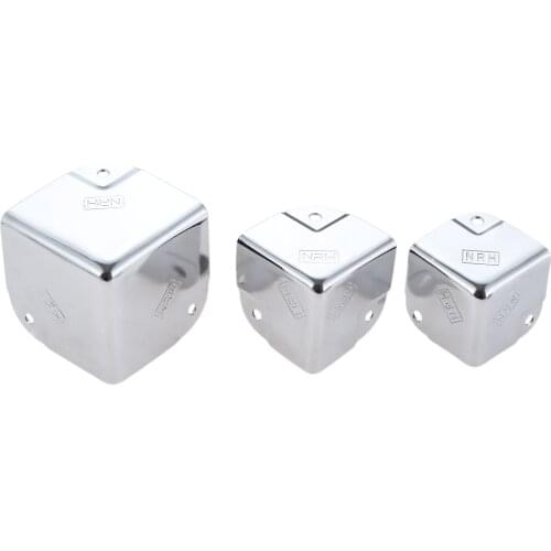 1/4x Stainless Steel 304 Aviation Corner Brackets Toolbox Aluminum Alloy Box Pressure Three Bread Angle Protector 35mm/40mm/50mm