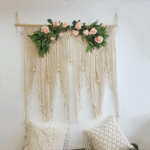 1pcs Large Macrame Tapestry Wall Hanging Bohemian Geometric Handmade Tassel Woven Tapestry Boho Bedroom Living Room Decoration