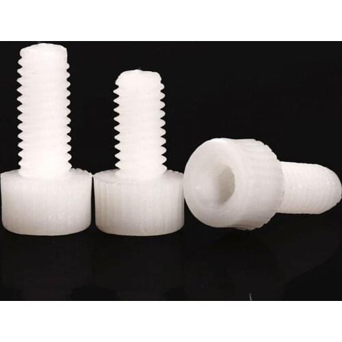 10-50pcs White Nylon Hex Socket Head Cap Screw Plastic Screws Bolts M3 M4 M5 M6 M8 Length 5-60mm