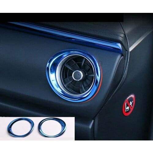 2 Pcs Stainless Steel Accessories Dashboard Left Right Air AC Outlet Vent Ring Cover Trim For Toyota Corolla 2017 2018