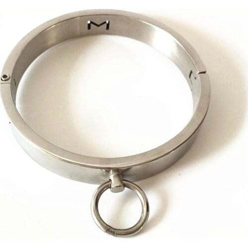 2cm High Tainless Steel M Word Neck Collar Adult Games Erotic BDSM Bondage Sex Toys For Women/Men Restraints Slave Collar Fetish