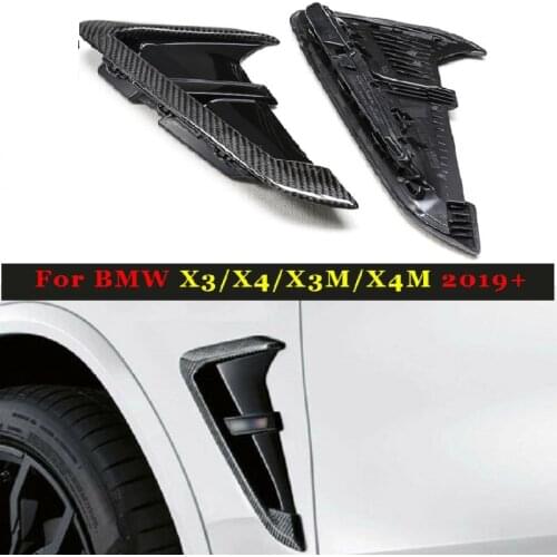 Carbon Fiber Car Accessories Air Vents Fit For 2019+ BMW X3 X4 G01 G02 X3M X4M Fender Trim Side Grille