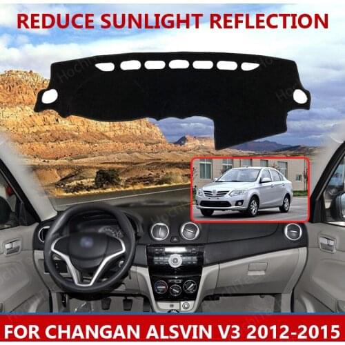 Car styling Suede Dashmat Dashboard custom Cover Pad Dash Mat Carpet for Changan Alsvin V3 2012-2015