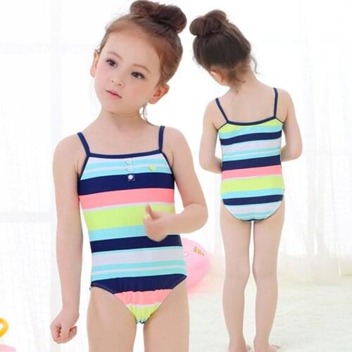 Little Girls One-piece Striped Swimsuit Baby Girl Swimwear Toddler Baby Swimsuits Children Bathing Swim Suit Kids Costume