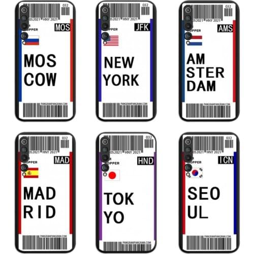 World Country Label Air Tickets Phone Case For Xiaomi Mi Note 10 Lite Mi 9T Pro xiaomi 10 CC9 9SE