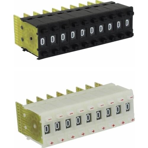 Black 22mm x 8mm 0-9 Digits Decimal/BCD Pushwheel Thumbwheel Switches KM1