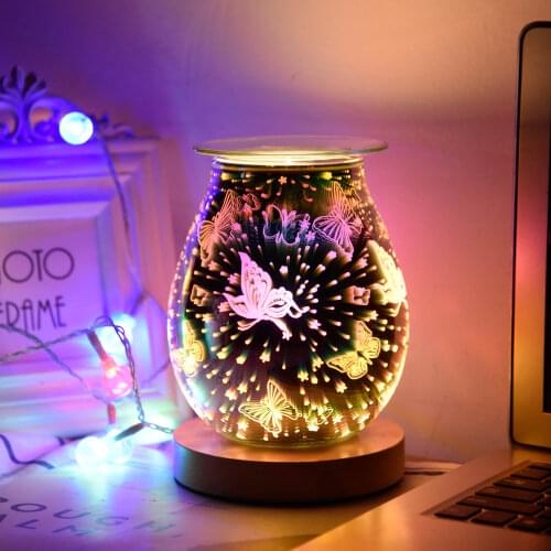 UK/US//EU Plug Incense Burners Aromatize 3D Electric Wax Melt Burners Touch Lamp Aroma Wax Melt Tart Burner dropship