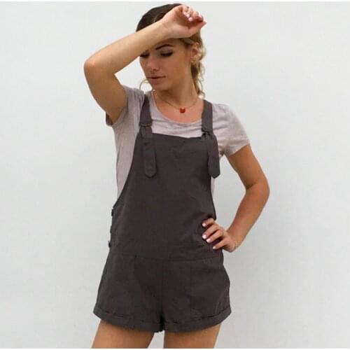 Cotton Rompers Women Button Fashion New Playsuits Style 2020 Cute Casual female Solid New Shorts Overalls Jumpsuit with Summer