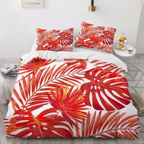 Red Maple Leaf Bedding Set Bed Linen Duvet Covers Pillowcase Single Double Queen King Quilt Cover Bedclothes Bohemian Children