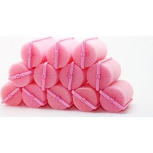 New Professional 12 Pcs Hair Curler Soft DIY Sponge Hair Styling Foam Hair Rollers Pink Color Hairdressing Styling Tool