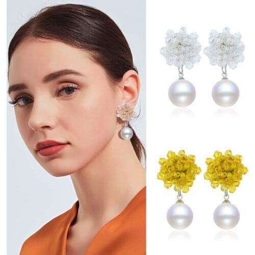 New Paragraph Fashion Pearl Dangle Earrings Female Section Bohemia Wedding Beads Drop Earrings Party Jewelry Gift