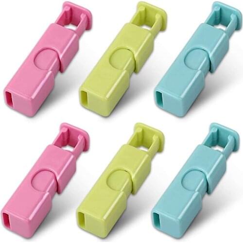 Squeeze Bread Bag Clips, Bag Cinches, Bagel Bag Clips, Slip Grip Easy Squeeze & Lock, Assorted Color, 6 Pack