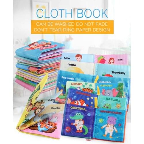 Cloth Books Soft Baby Books Rustle Sound Baby Quiet Books Infant Early Learning Educational Toys 0 -12 Months Rattle Quiet Book