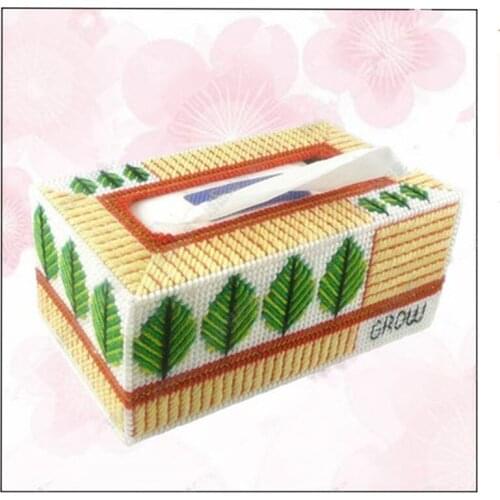 Three-dimensional embroidery 3D cross-stitch new living room home hand-grown paper towel box wool embroidery diamond painting