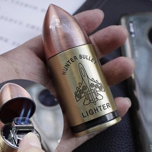 Creative Bullet Torch Lighter Windproof Cigar Candle Lighter Gas Butane Inflatable Outdoor Survival Cigarette Lighter Mens Gift
