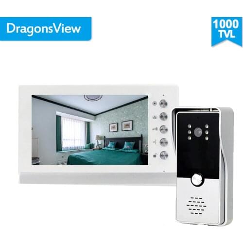Dragonsview 7 Inch Video Door Phone Doorbell Intercom System with Camera 1000TVL Unlock Talk Waterproof