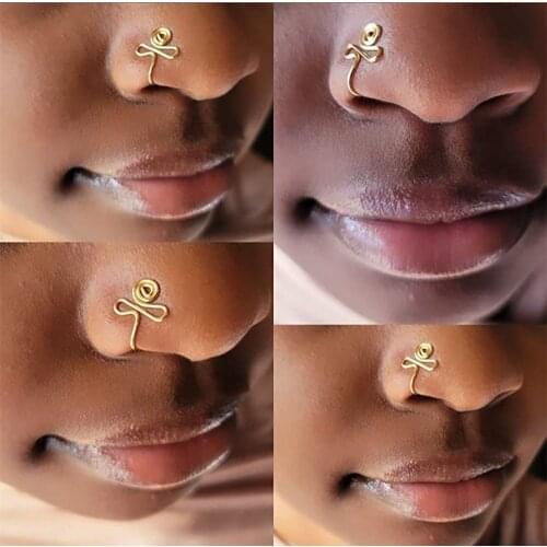 1Pcs Snake Fake Nose Piercing Helix Piercing Nostril Earring Nose Ring Fake Earrings Ear Cuff Clip Fake Piercing Nose Clip Cuff
