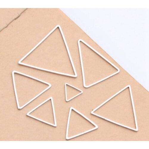 100 pcs/lot Popular Copper minimalist geometric White-K Triangles earrings pendants Fashion Jewelry Accessories FD71