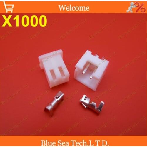 1000 sets 2 Pin Connector leads Heade 2.54mm XH-2P connector Kits for PCB/Automotive/electronic circuit ect.Free Shipping