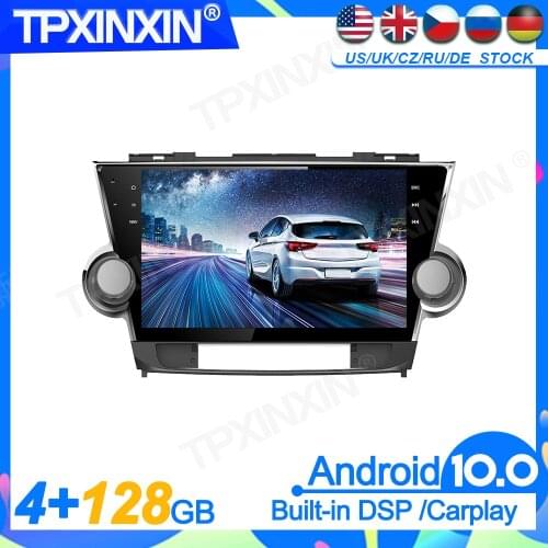 128GB Android10 For Toyota Highlander 2007-2014 Head Unit Car Multimedia Player Auto Radio Tape Recorder GPS Navigation DSP IPS