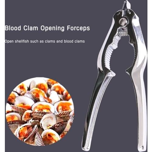 2 in 1 Crab Clamps Scallop Opener Metal Scallop Shell Opener with Spring Clam Pliers High Quality 2021 New