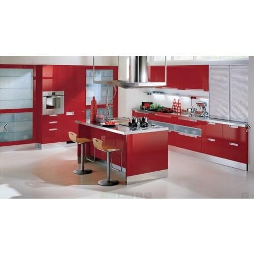 2017 hot sales high gloss lacquer kitchen cabinets white color modern 2PAC kitchen furnitures L1606082