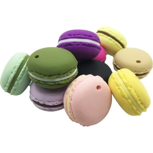 2018 NEW Macaroon Silicone Pendant or Teether - Mix colors Silicone Nursing Necklace, silicone Macaroon Teether toys