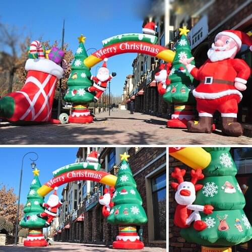 Free door shipping big inflatable christmas tree arch for sale christmas inflatable arches