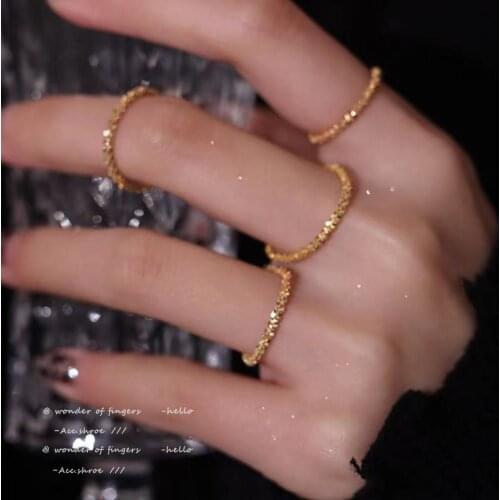 Blingbling Sparkling Metal Chain Gold Rings Neo Gothic Girls Finger Sexy Rings Korean Fashion Jewelry For Woman 2021 Student