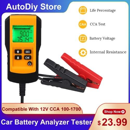 AE300 Diagnostic Tools Auto Car Battery Tester Analyzer Compatible With 12V Battery Types CCA Range 100-1700 OBD2/EOBD Sanner