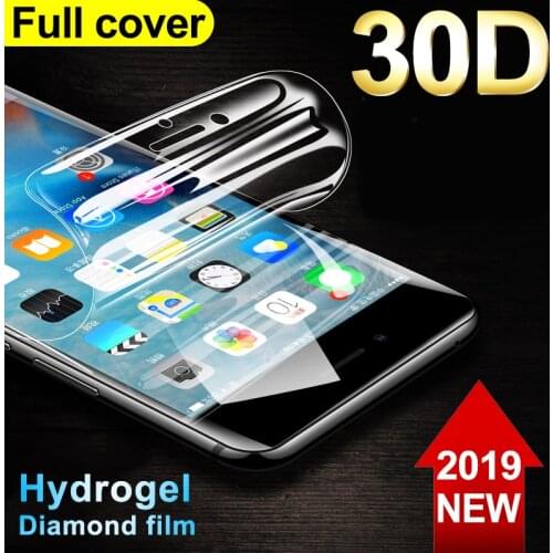 30D Full Cover Hydrogel Protective Film on For iPhone 6 6S 7 8 Plus Screen Protector for iPhone X Xr Xs Max Curve edge Not Glass