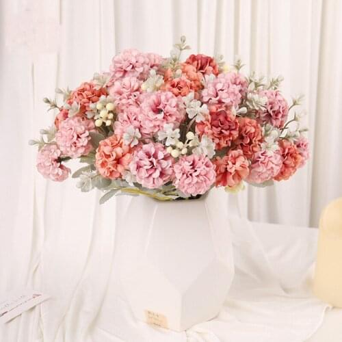 Artificial Hydrangea Artificial Flowers Home Wedding Garden Decoration Long Branch Bouquet DIY Bridal Silk Artificial Flower Acc