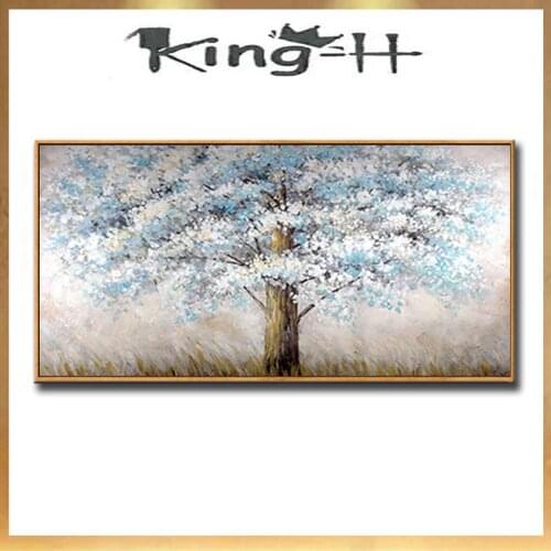 Big Money Tree landscape Pure Handmade acrylic oil painting on canvas wall art picture poster for living room sofa New arr