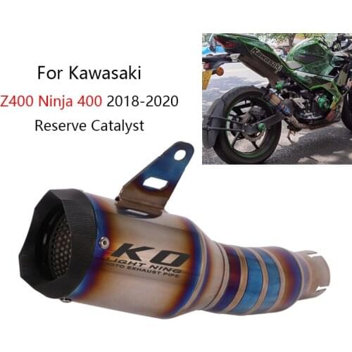 Slip On Catalyst for Kawasaki Z400 Ninja 400 2018-2020 Exhaust Pipe Motorcycle Blue Titanium Alloy Muffler Escape No DB Killer