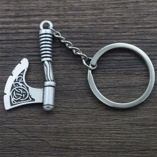 Classic Nordic Viking Axe Keychain Viking Runes Pendant Luck Charm Gift