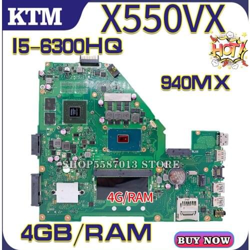 FH5900V for ASUS A550V X550VX X550VXK X550VQ W50V FX50V FZ50V 2.0 laptop motherboard mainboard 100% test OK I5-6300H cpu 4G/RAM