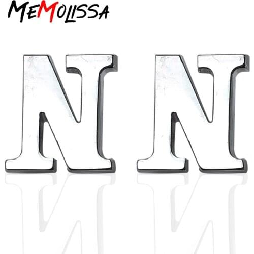 MeMolissa Initial N Letter Cufflinks For Mens High Quality Silver Color Cuff Buttons Wedding Cuff links Men Gemelos Jewelry