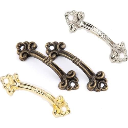 European Style Metal Bronze Handles Knobs Pendants Flowers For Drawer Wooden Jewelry Box Furniture Hardware Cabinet Pulls