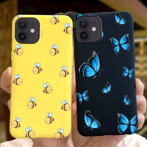 Cartoon Bee Cute Case For iPhone 5 5s Se 6 6s 7 8 Plus X XS Max XR iPhone11 12 Pro Max Mini Phone Cases Silicone Cover Coque