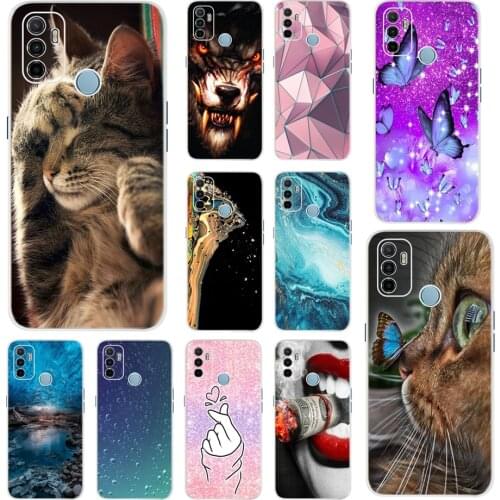 Cute Cat Pattern Soft Silicone Case For OPPO A53 CPH2127 2020 Transparent TPU Soft Cover For OPPO A53s A 53 53s CPH2139 Funda