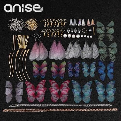 12 Pair Fairy Bow Earrings Ultra Thin Yarn Butterfly Wing Material DIY Jewelry Package For Handmade Gift Earrings Jewelry Making