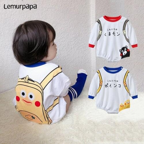 New Autumn Newborn Baby Clothes Romper Cartoon Bear Boy Girl Costume Outfit Long Sleeve Cotton Jumpsuits Rompers